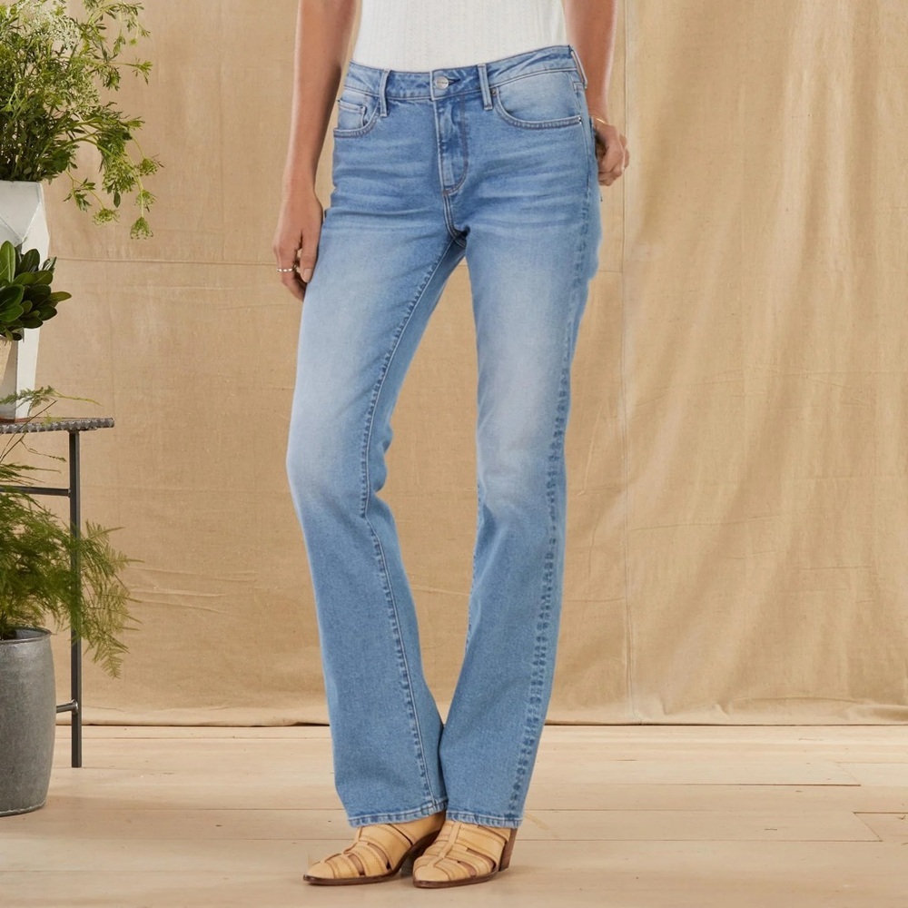 Anthropologie Womens Driftwood Kelly Light Blue Bootcut Jeans Size:32 - Picture 3 of 11